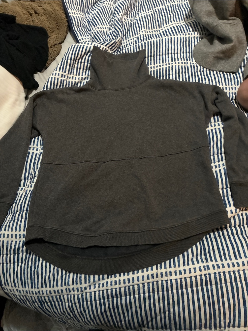 Athleta Dark Gray Funnel Neck Pullover